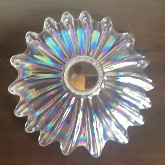 Vintage Federal Glass Celestial Iridescent Starburst 11” Bowl - Picture 8 of 8